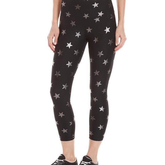 90 Degree By Reflex Pants - 90 Degree By Reflex Foil Capri Stars Leggings S